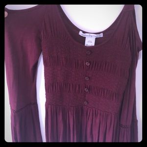 Maroon off the shoulder flowy top